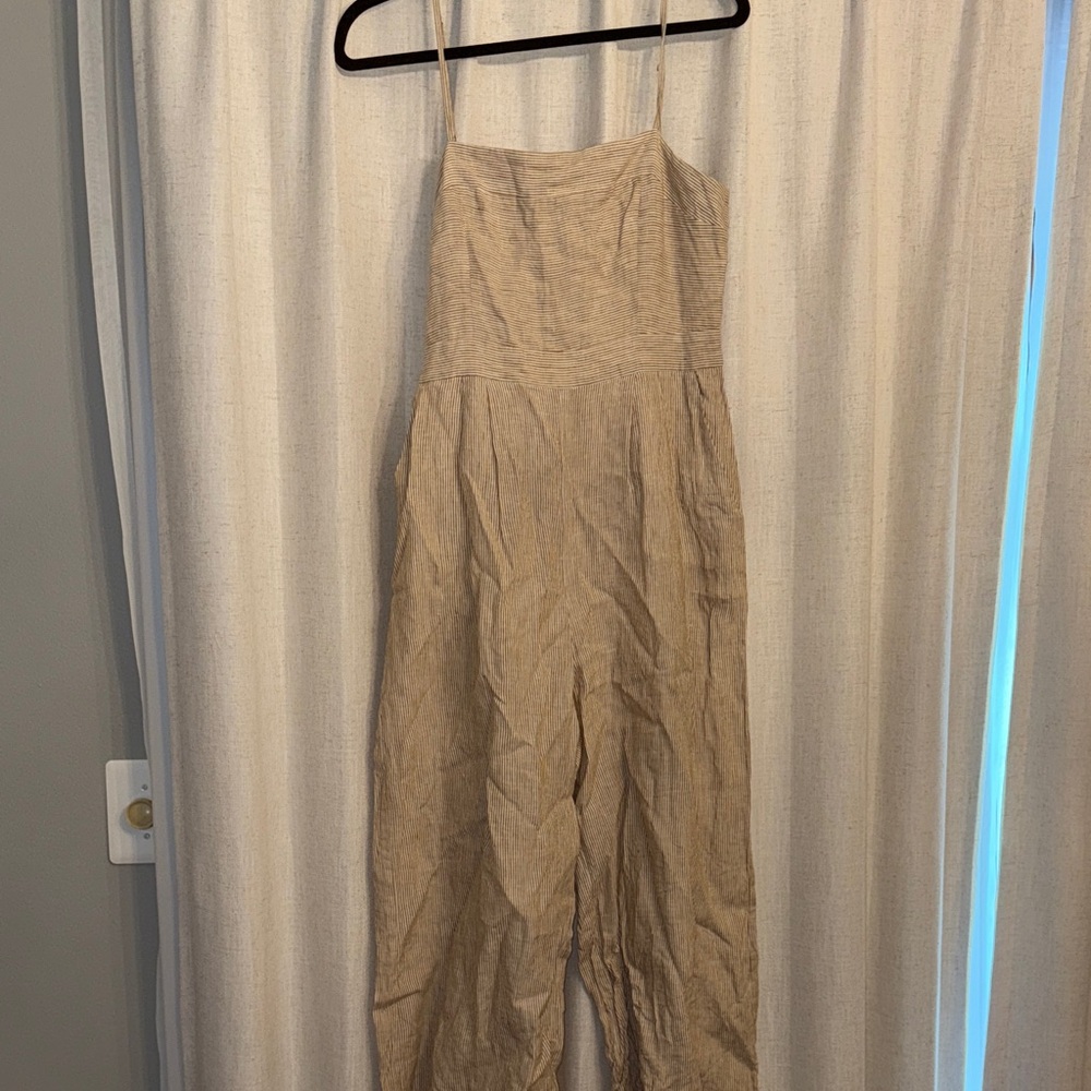 J. Crew Light Tan Jumpsuit Wide Leg